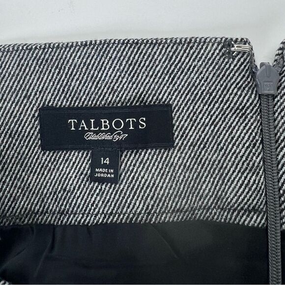 Talbots Wool Ruffle Cascading Grey Pencil Skirt with Slit - Picture 4 of 6